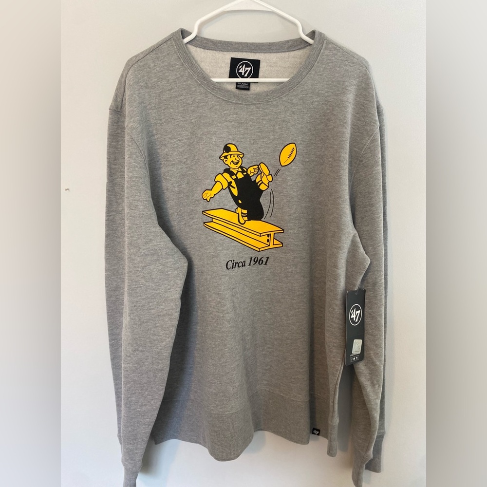 Steelers 47 Brand Gray Crewneck NEW WITH TAGS